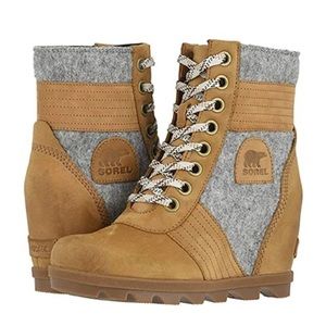 Sorel Lexie wedge boot, camel brown